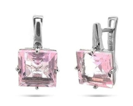 Серьги из серебра с морганитами