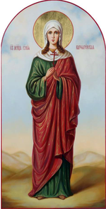 Иулия (Юлия) Карфагенская святая мученица Корсиканская. Деревянная икона на левкасе мастерская Иконный Дом