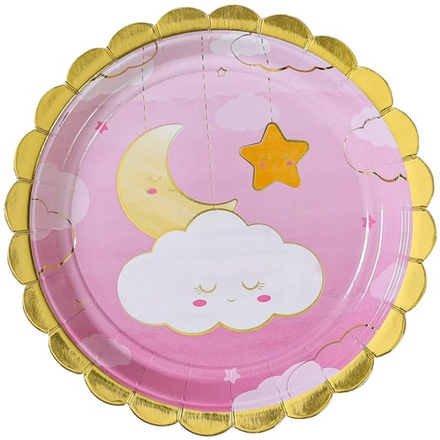 Тарелки бумажные «Детские грезы», в розовом цвете, 17 см, 6 шт