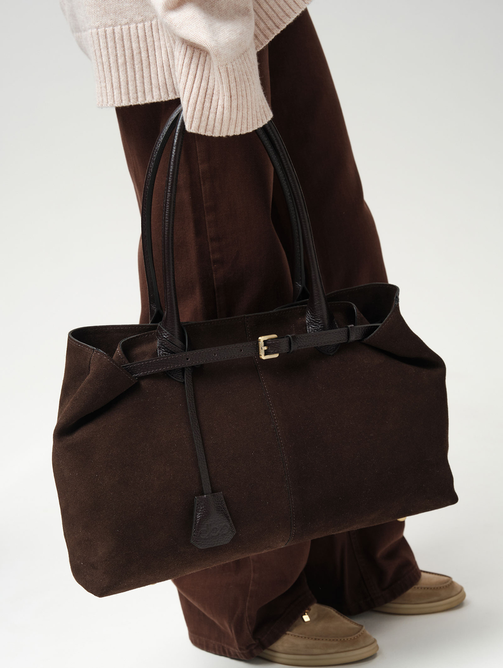 Замшевая сумка Daniela DBR 31375 черный каштан