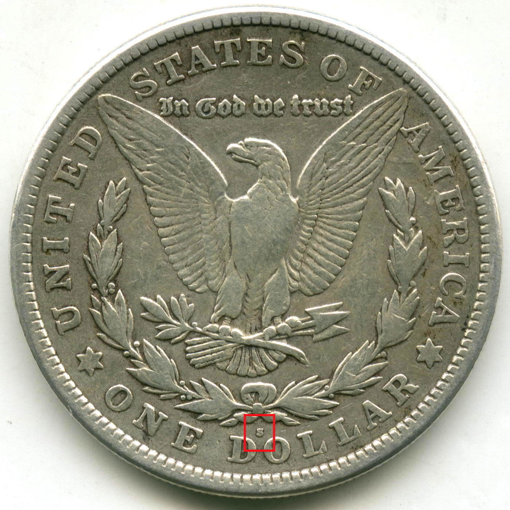 1 доллар 1921 (S). США VF (Морган)