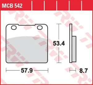 Колодки тормозные дисковые TRW MCB542