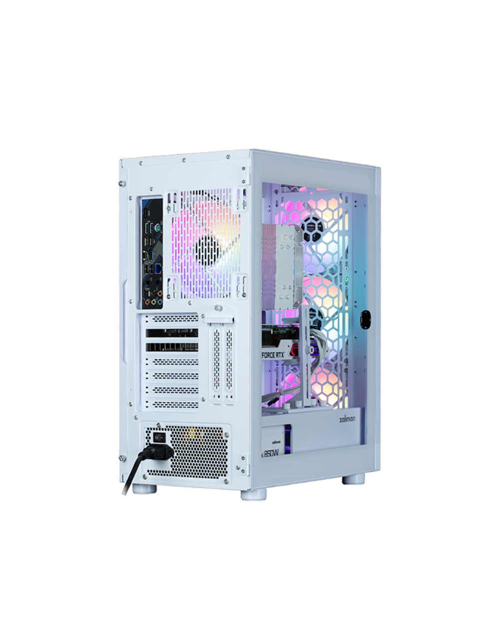 Корпус ZALMAN i4 TG, ATX, WHITE, FRONT MESH, WINDOW, 2x3.5", 2x2.5", 1xUSB2.0, 2xUSB3.0, FRONT 3x140mm FRGB, REAR 1x140mm FRGB