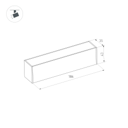 Светильник MAG-DARK-45-L200-6W Warm3000 (BK, 20 deg, 24V) (Arlight, IP20 Металл, 5 лет) 034996