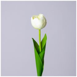 ЦВЕТОК ИСКУССТВЕННЫЙ ТЮЛЬПАН ДЛИНА=44СМ, ЦВЕТ БЕЛЫЙ МАЛ.УП.=60ШТ