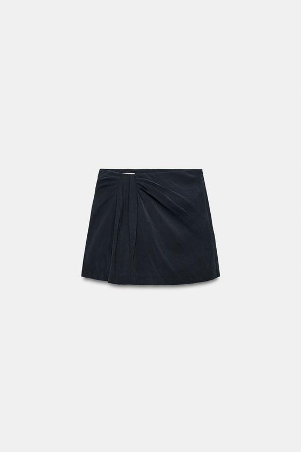ZARA ЮБКА-ШОРТЫ С ДРАПИРОВКОЙ, МОРСКОЙ СИНИЙ
