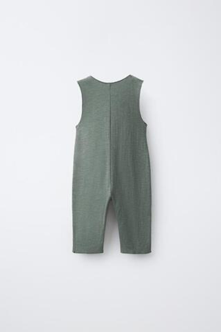 ZARA ДЛИННЫЙ ОДНОТОННЫЙ КОМБИНЕЗОН, МЯГКИЙ ЗЕЛЕНЫЙ