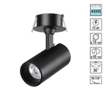 359226 SPOT NT23 454 черный Светильник встраиваемый светодиодный IP20 LED 15W 220V 1440Лм 4000К SELENE