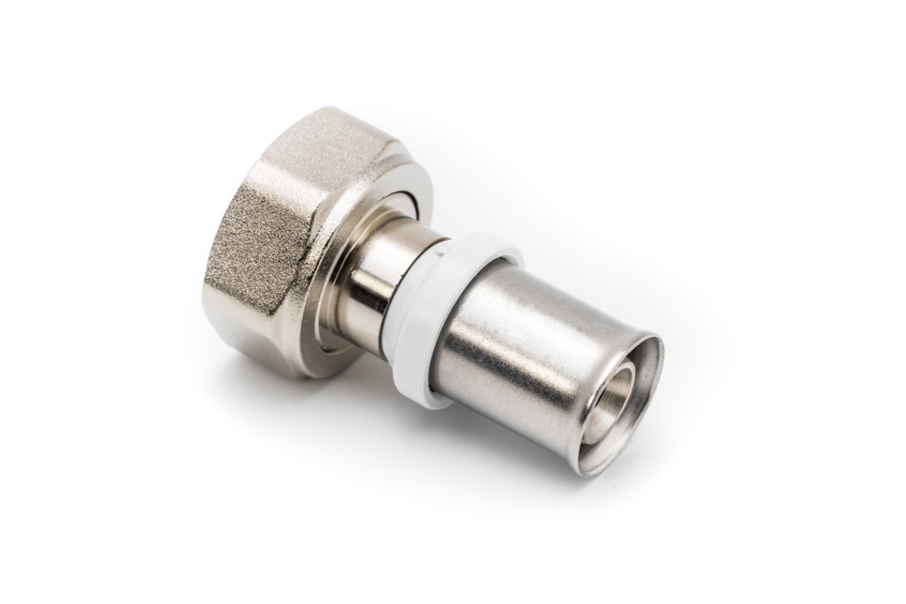 Штуцер с накидной гайкой пресс RIIFO Omni никелированная латунь