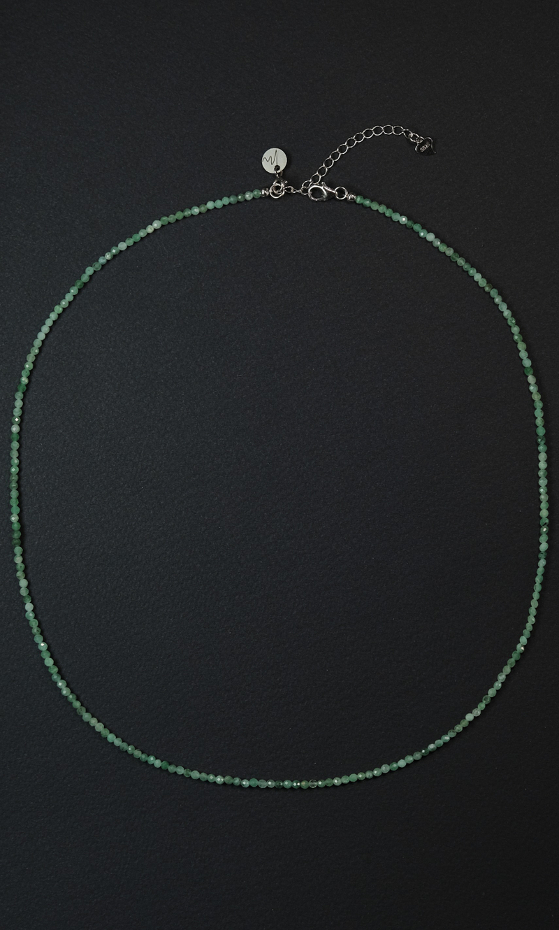 Цепочка "Memo about Mindfulness" из изумруда огранка с удлинителем 47-54 см