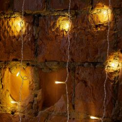 ULD-C3020-264-TTK WARM WHITE IP44 Занавес светодиодный с эффектом мерцания. 3х2м. 264 светодиода. Теплый белый свет. Провод прозрачный. TM Uniel