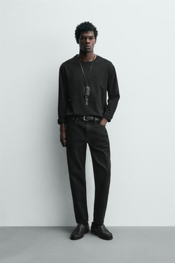 ZARA ДЖИНСЫ SLIM TAPERED FIT, ЧЕРНЫЙ