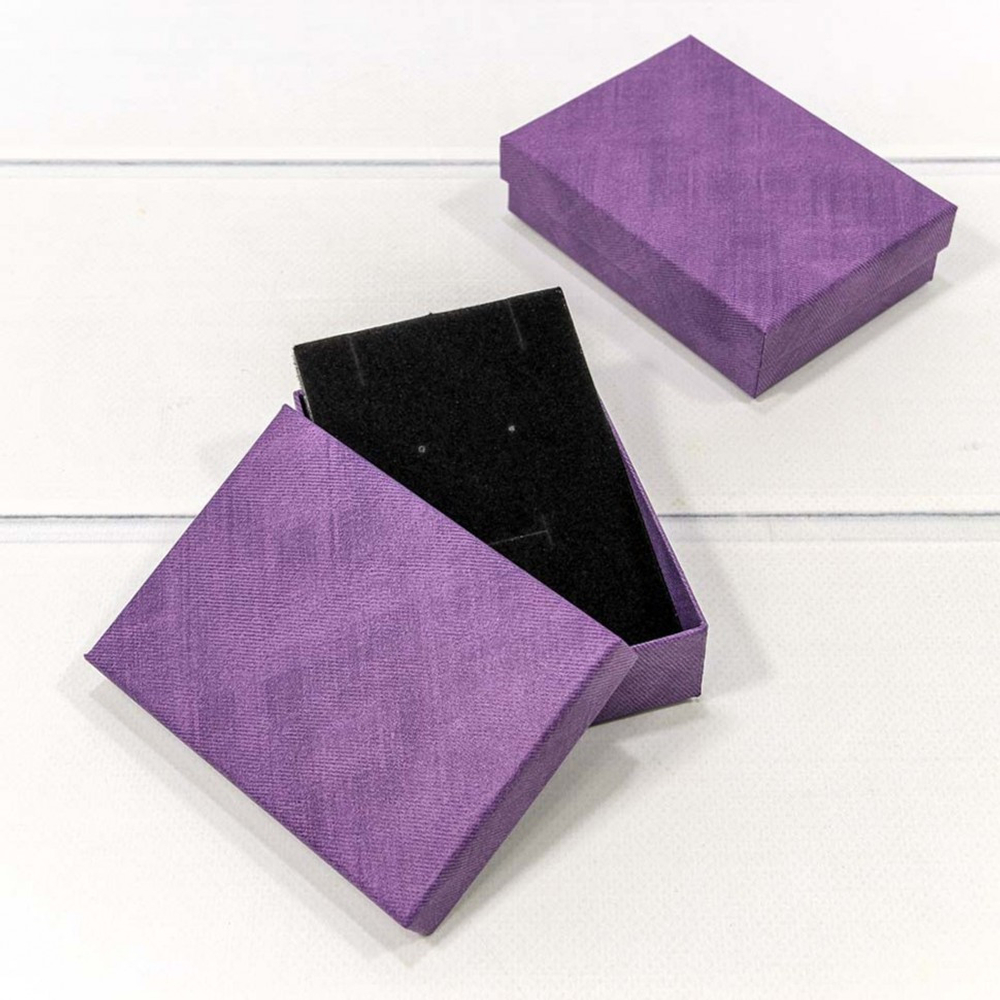 Коробка Ювелирная 11х8х3.4 см Набор 2 шт (Фиолетовый)