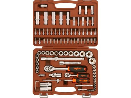 OMT94S12 Набор инструмента универсальный 1/4", 1/2"DR с головками торцевыми 12-гранными 1/2"DR, 94 предмета