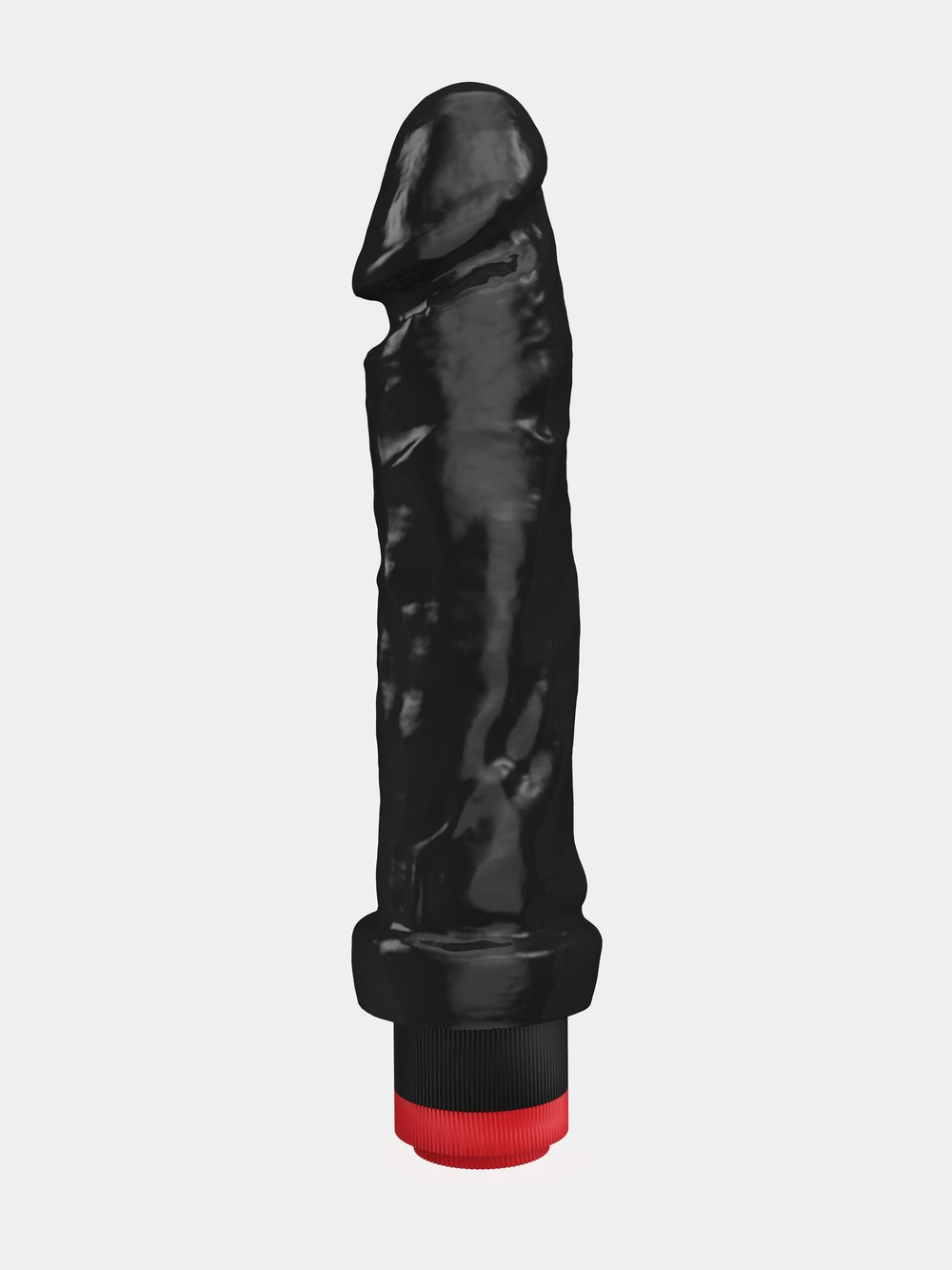 Чёрный вибратор-реалистик с чётко очерченной головкой - 20,5 см. (Цвет: черный)