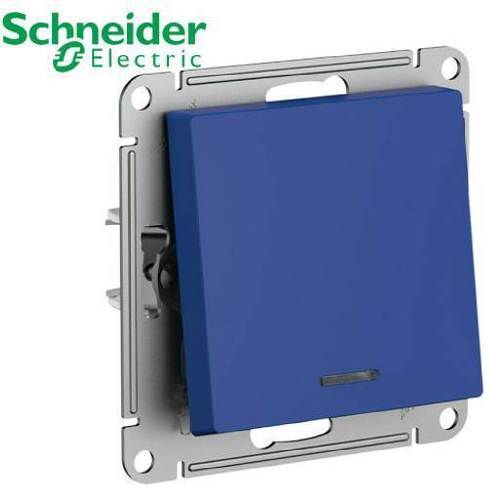 Выключатель 1-кл с подсветкой (аквамарин) AtlasDesign Schneider ATN001113