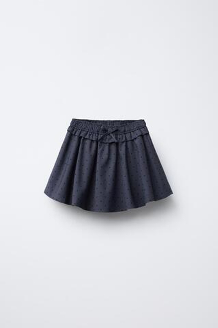 ZARA ЮБКА-ШОРТЫ С ФЛОКОВЫМ ПРИНТОМ, АНТРАЦИТОВО-СЕРЫЙ