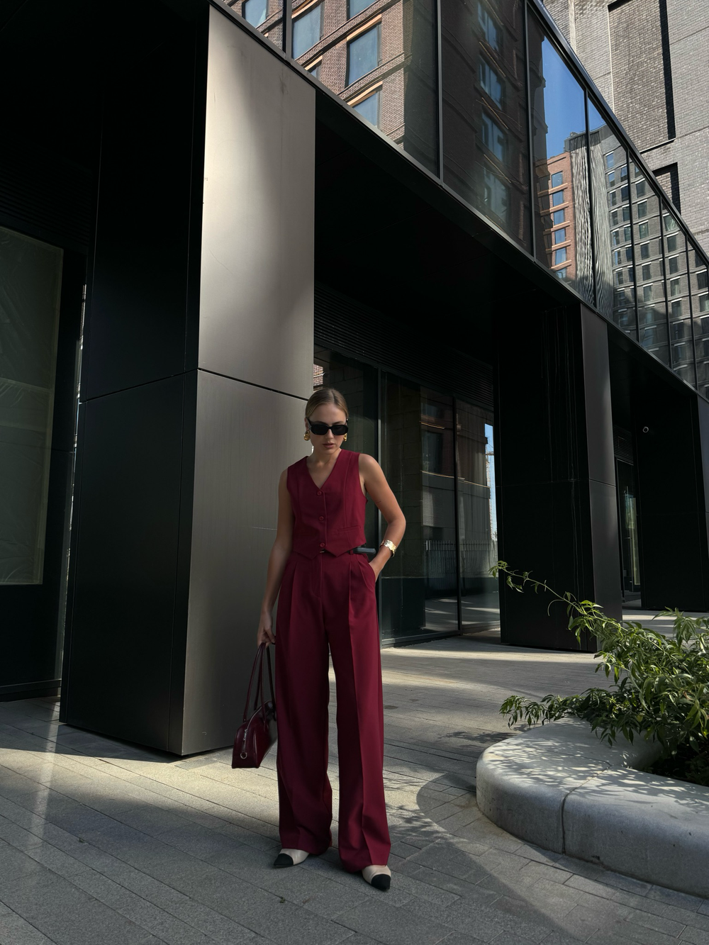 Брюки Office винный