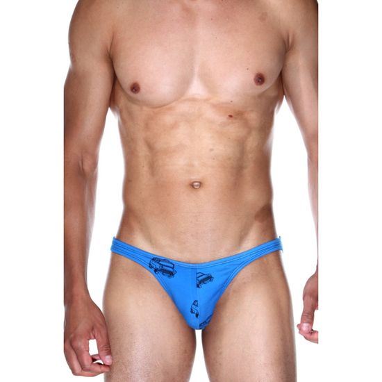 Мужские трусы слипы синие с принтом DARKZONE DZN6492