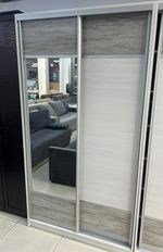 Шкаф-купе 2-х ств. с 1 зеркалом Пальмира Выбеленное дерево/артвуд темный