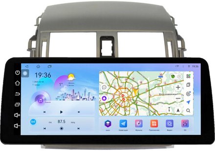 Магнитола для Toyota Corolla 150 2006-2013 (рамка тип 2) - FarCar монитор 12.3" 2K QLED на Android 14, TS10, CarPlay, 4G SIM-слот