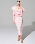 Кардиган с отделкой мехом ламы