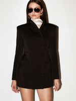 Жакет длинный с воротником стойкой