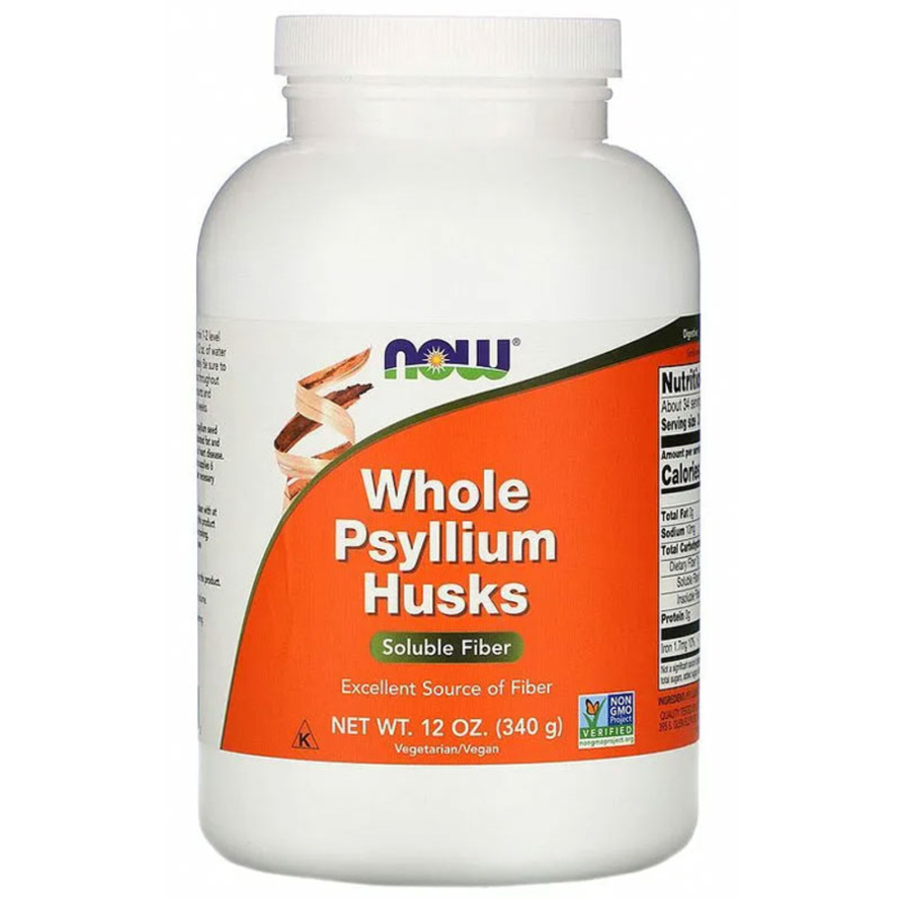 NOW Whole Psyllium Husks Цельная Оболочка Семян Подорожника (340 гр.)