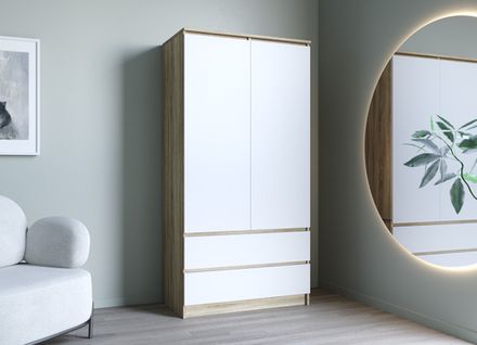 МС Мори Шкаф МШ 900.1 (МП/4) Сонома/Белый