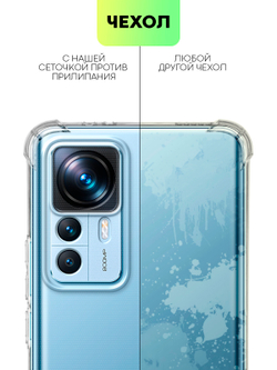 Чехол BROSCORP для Xiaomi 12T Pro (арт. XM-12TPRO-HARD-TPU-TRANSPARENT )