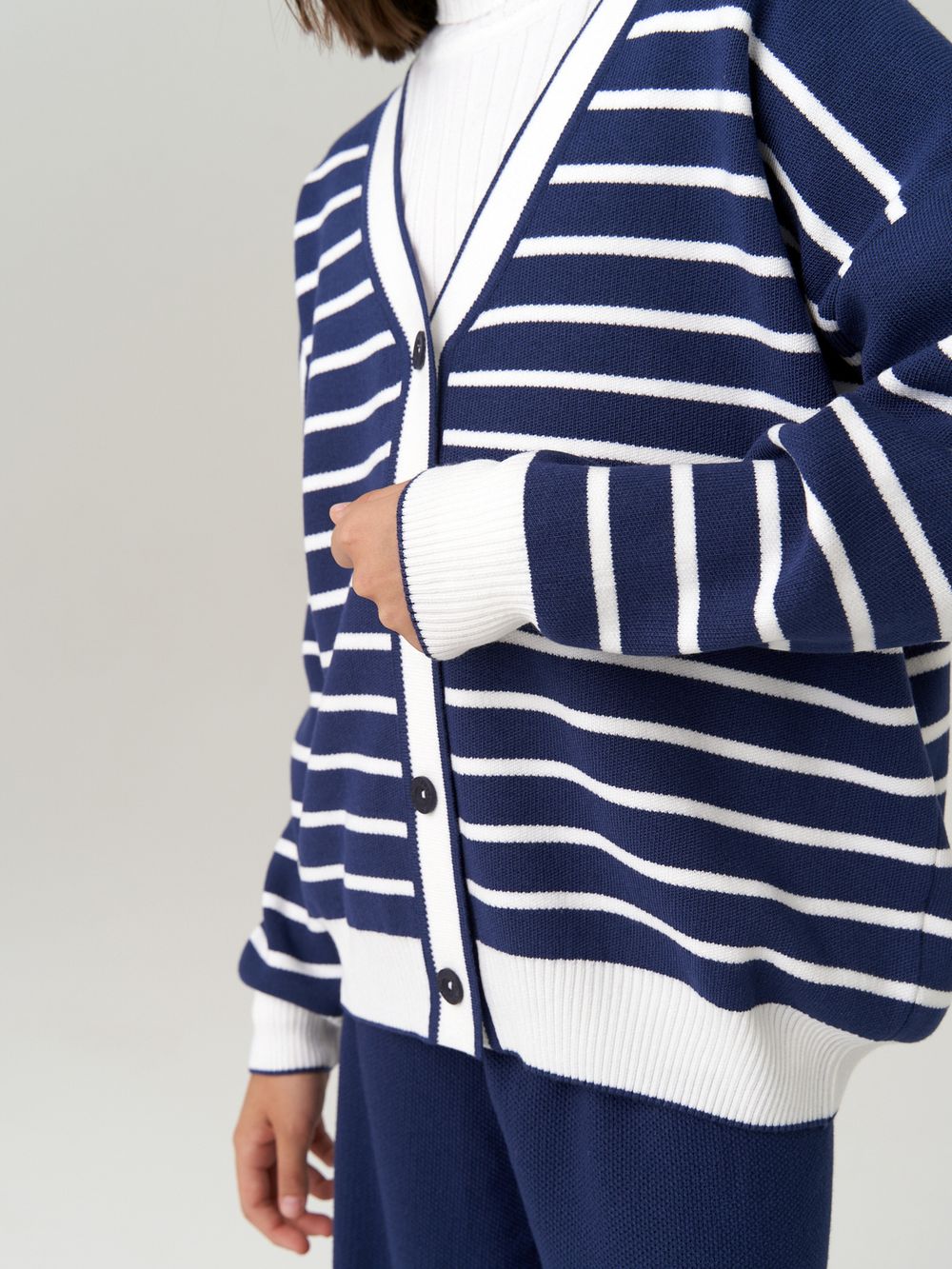 Кардиган для девочки в школу AT1010 сапфировый