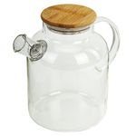 Чайник заварочный 1500 мл "Бочонок", жаропрочное стекло, спиральное сито, DASWERK, 608645