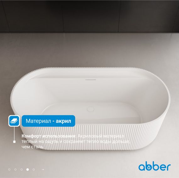 Акриловая ванна ABBER AB9444MW белая матовая