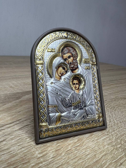 Св. Семейство, икона арочная, пластик коричневый 80х115