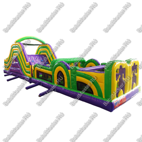 Надувной батут "Длинная полоса препятствий" 16*4*5 м