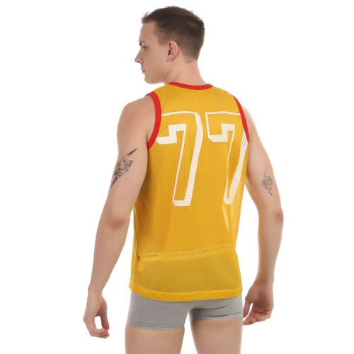 Мужская майка в сетку желтая Andrew Christian Sport Mesh Tank Top