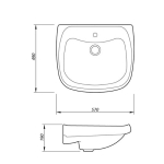 Умывальник "Водолей-57" с отв (на пост.Салют,Антей, кронш 33,5 см)  (г.Лобня)