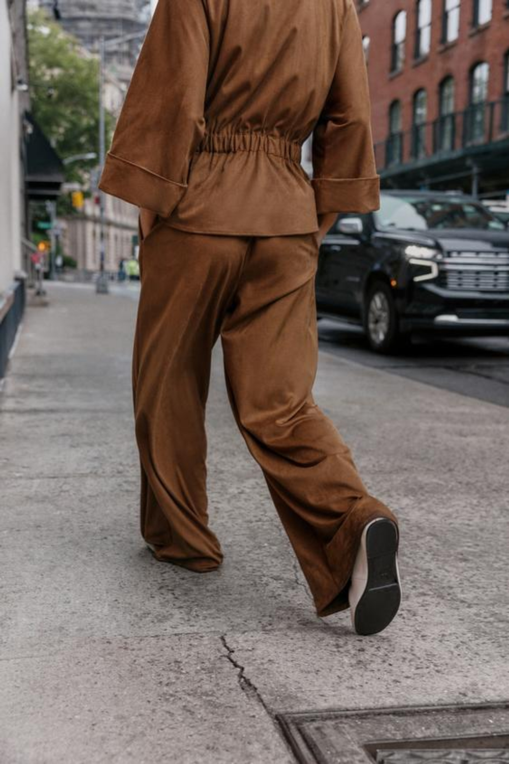 ZARA ШИРОКИЕ БРЮКИ ПОД ЗАМШУ, СВЕТЛО-КОРИЧНЕВЫЙ