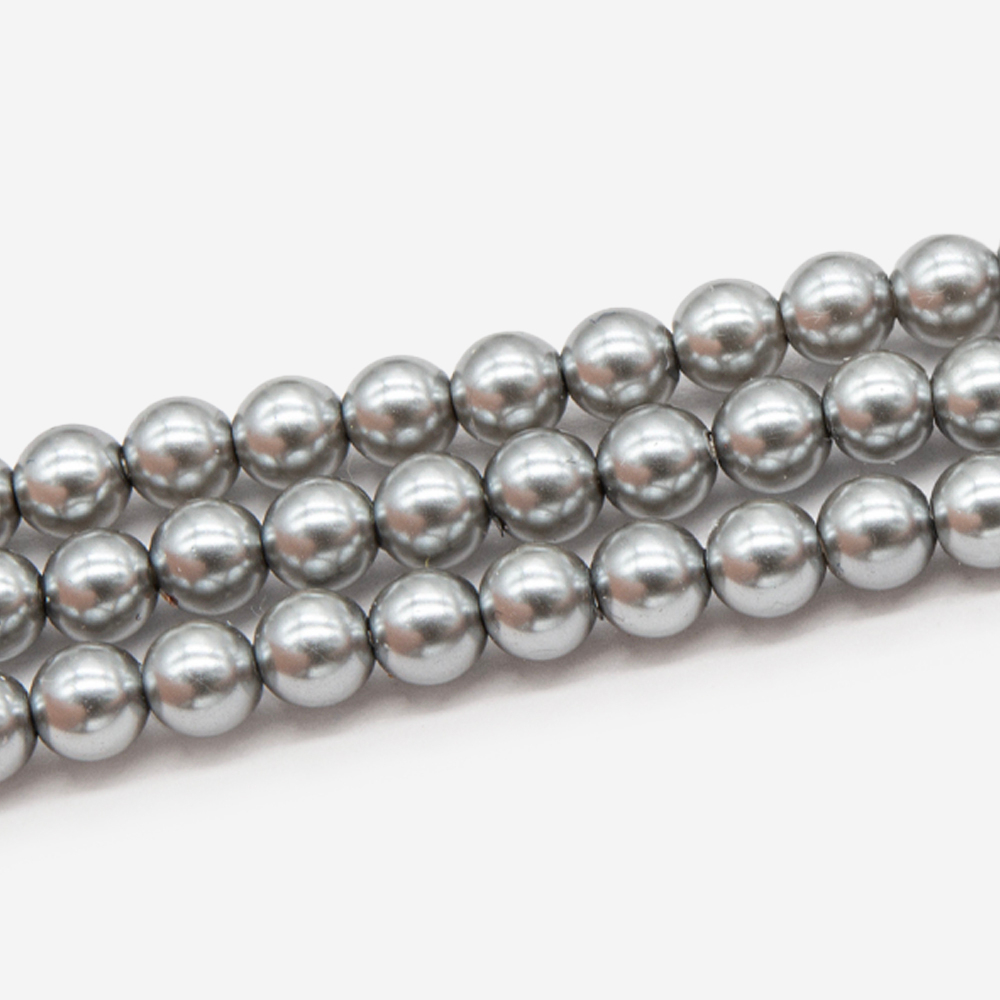 Хрустальный жемчуг, оттенок "Пепельная дымка", шар 6мм