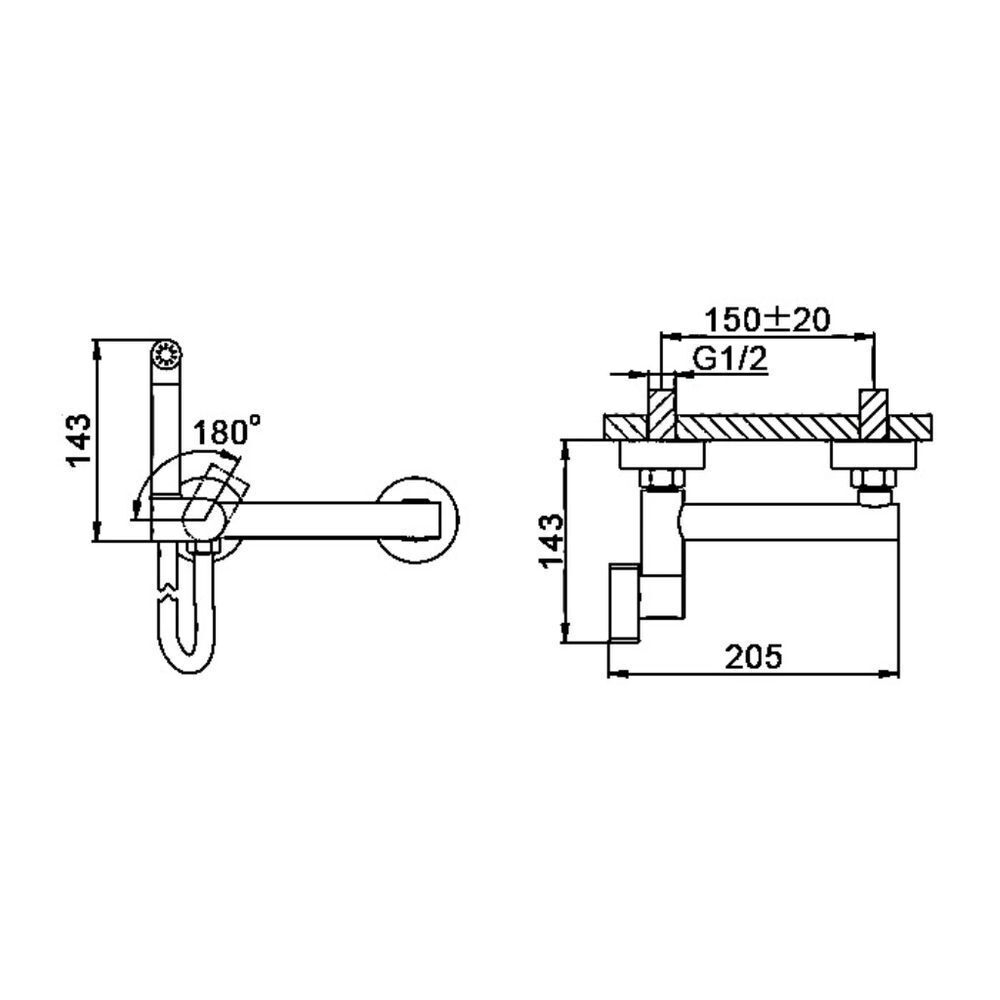 Смеситель для биде, Frap, с картриджем, хром, F7510