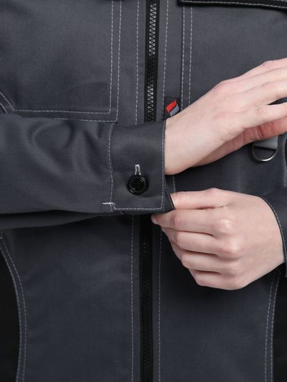 Костюм женский "Формула-1" (куртка+брюки) т.серый/св.серый/черный