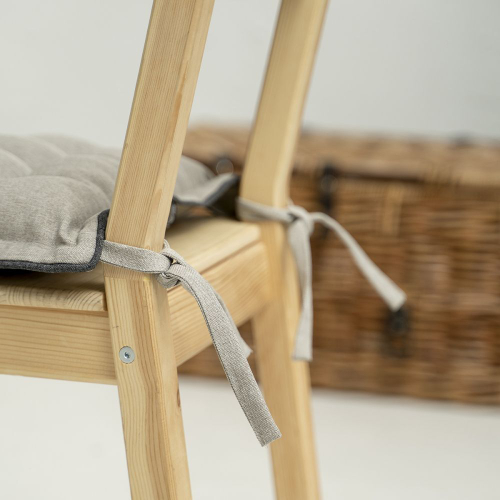 Подушка на стул «Ибица» 40х40 | бежево-серый