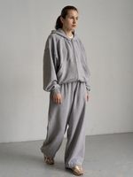 Костюм худи + брюки серый меланж