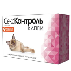 Капли для регуляции половой охоты, задержки и прерывания течки у кошек СексКонтроль (Neoterica), 3мл Мегестрола ацетат