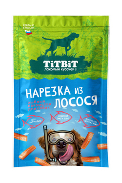 TITBIT нарезка из лосося для собак - 80 гр
