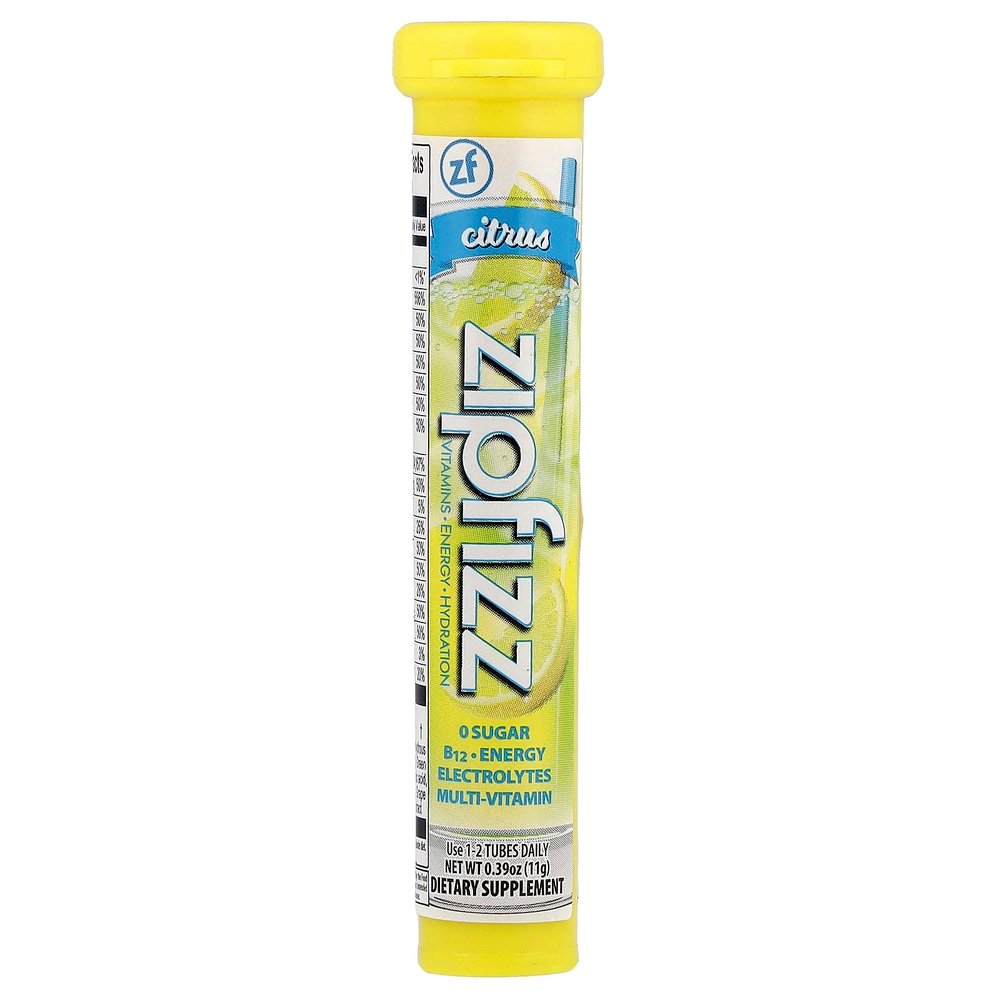Zipfizz, смесь для приготовления напитка, цитрус, 20 тюбиков по 11 г (0,39 унции)