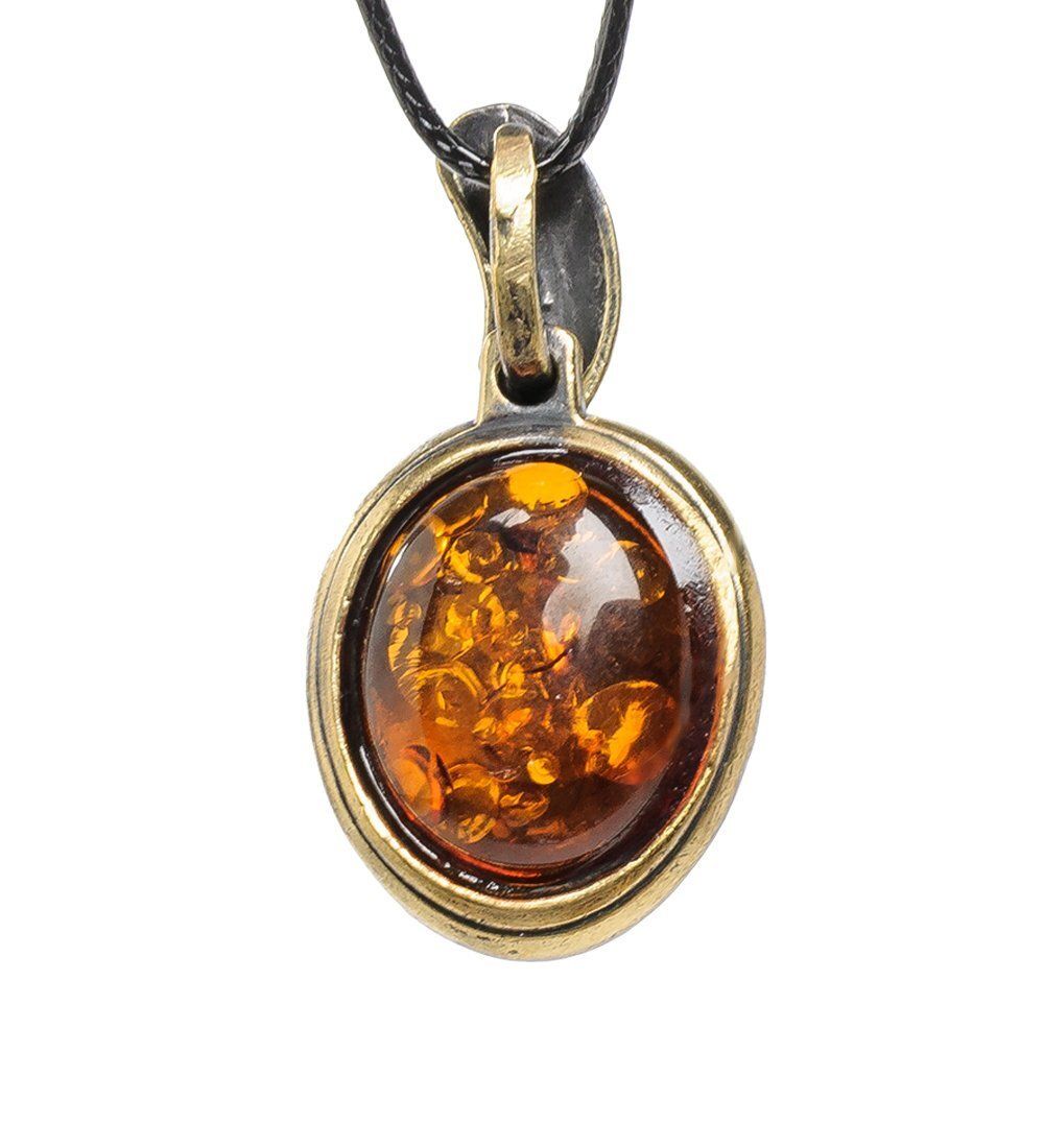 AM-1682 Подвеска «Сокол» (латунь, янтарь)