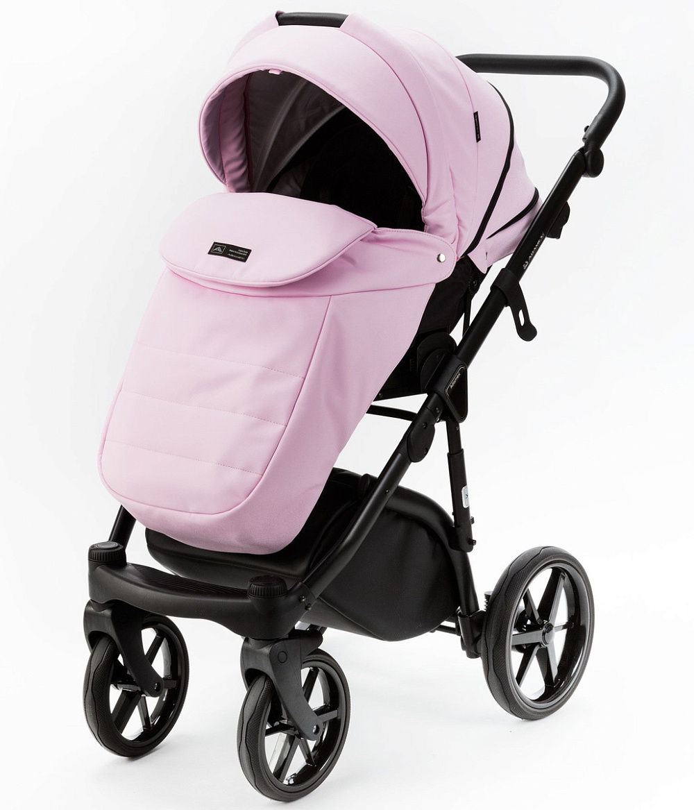 Детская коляска Adamex Nola Deluxe 3 в 1 N-SA16 (РОЗОВ. ЗЕФИР КОЖА)
