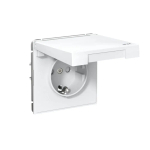 ARTGALLERY РОЗЕТКА с заз.со шт.с крышк, 16А, IP44, механизм, быстрозажим. клем., БЕЛЫЙ