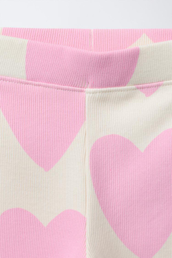 ZARA ЛЕГИНСЫ В РУБЧИК С ПРИНТОМ, РОЗОВЫЙ